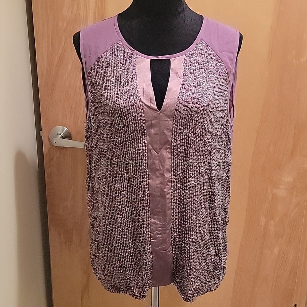 MLV purple sequin top sz M